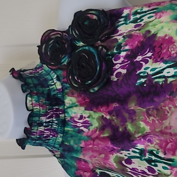 IZ Byer California,  100 % poly, bright color pallet,  sleeveless,  high neck - Picture 3 of 7